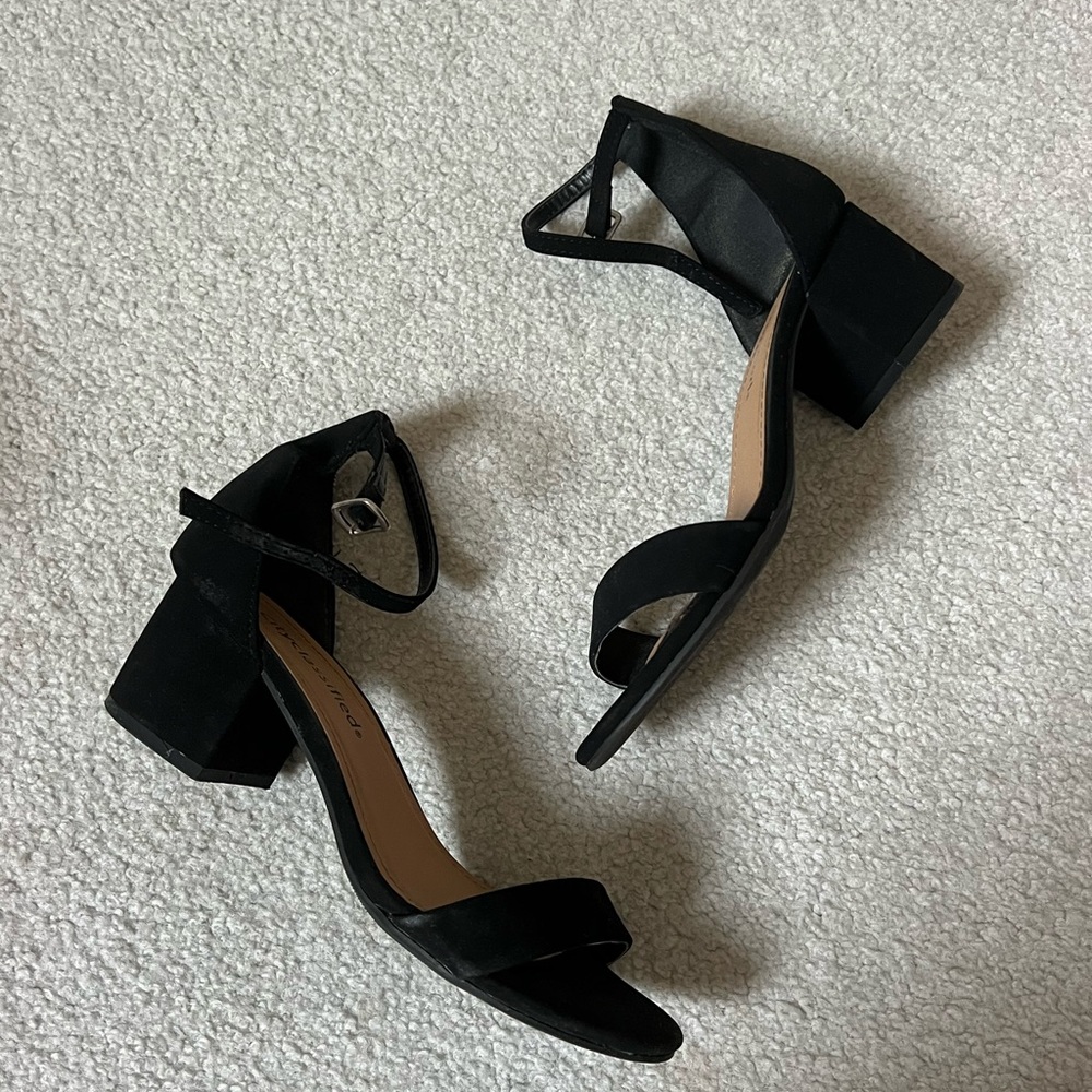 Elegant Black Block Heel Sandals